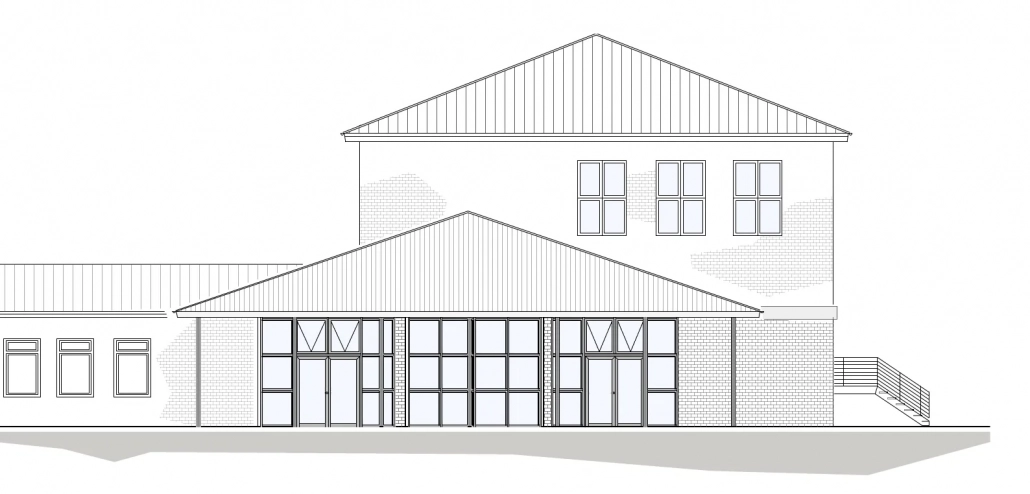 Ehemalige Kaue der Zeche Zollverein in Essen Skizze Frontansicht