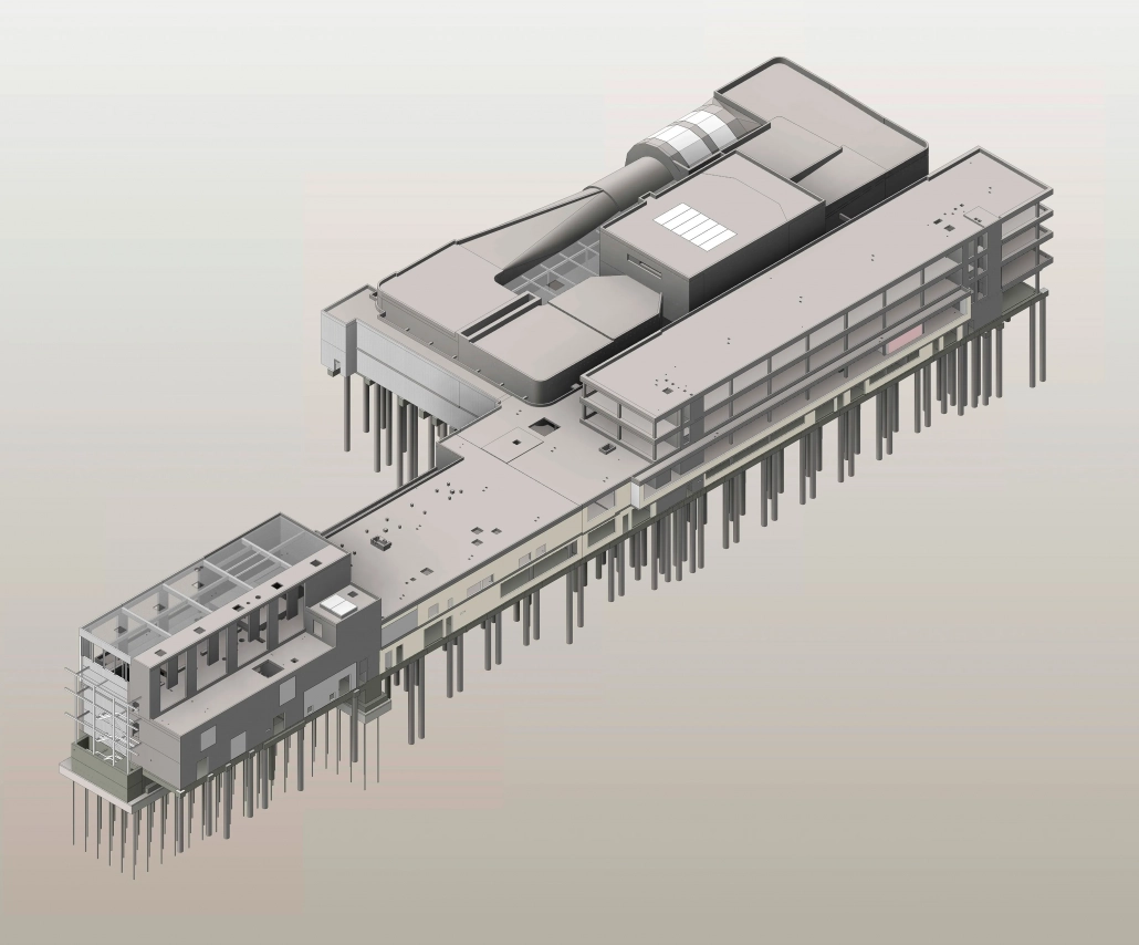 Gebäudeschema Windkanal Effizienz Zentrum Wolfsburg